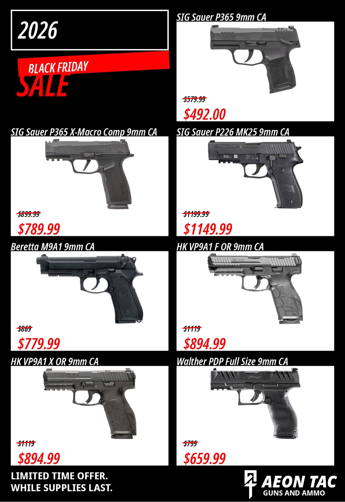 Handgun deals — SIG Sauer, Beretta, HK, Walther